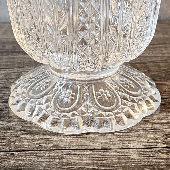 Vintage Avon Candler Holder Candy Dish Glass Footed - Picture 6 of 16